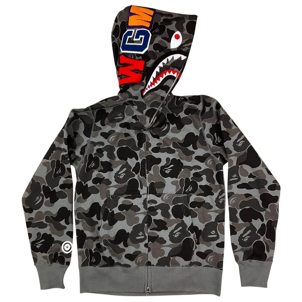 Bape | Shirts | Bape Abc Camo Shark Wgm Full Zip Hoodie Black A